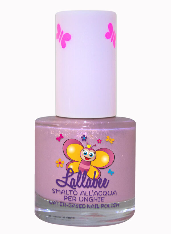 Lallabee - naturlig, trygg vannbasert neglelakk for barn - Extra Brilliant Glitter Pink - 9 ml