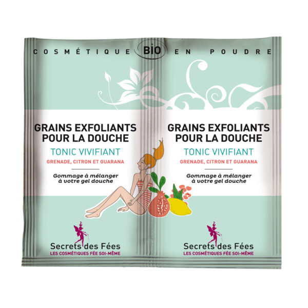 Secrets des Fées Exfoliating Grain for Showering - Tonic Refreshing  (2 stk á 8 gr)