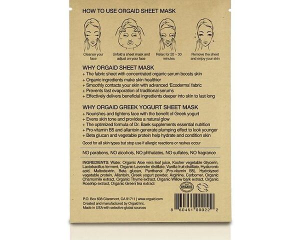 ORGAID Anti-Aging & Moisturizing Organic Sheet Mask - 24 ml