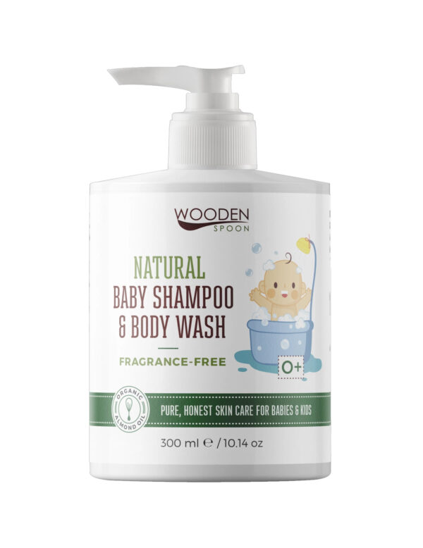 Wooden Spoon Natural Baby Shampoo & Body Wash - Fragrance Free -  300 ml