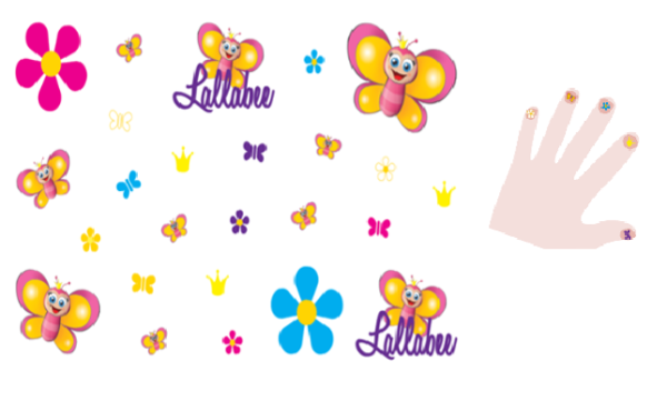 Lallabee stickers til tatovering av negler og hud - giftfrie og trygge for barn
