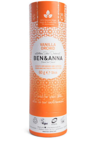Ben & Anna Natural Deodorant Papertube- Vanilla Orchid - 60 gr