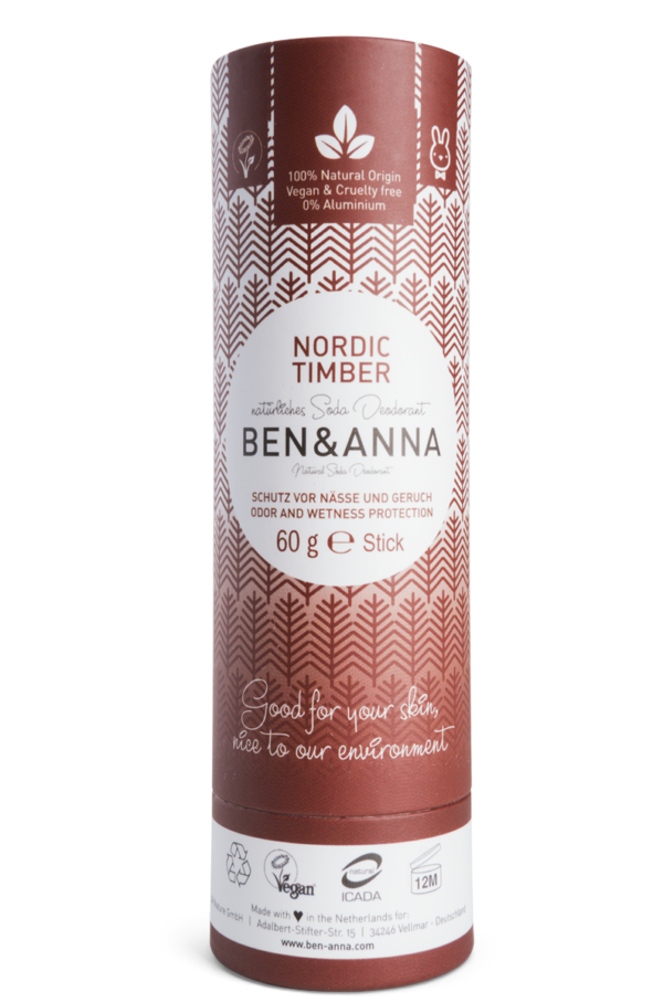 Ben & Anna Natural Deodorant Papertube- Nordic Timber - 60 gr